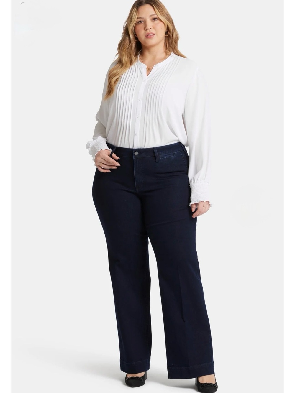 NYDJ Dark Blue Wide-Leg Jeans